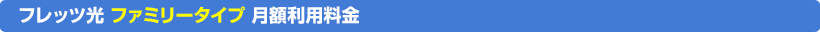 フレッツ光 ファミリータイプ 月額利用料金